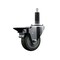 Service Caster 3.5'' Gray Poly Swivel 1'' Expanding Stem Caster with Brake SCC-EX20S3514-PPUB-PLB-1 - alternate 1